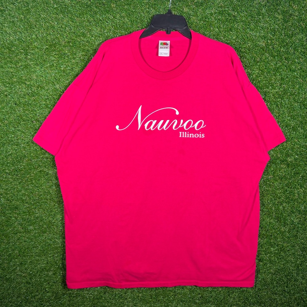 Fruit of the Loom Best Nauvoo Illinois Graphic T-Shirt Pink Mens 3XL
